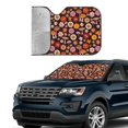 thumbnail image 3 of Kdxio 70s Groovy Hippie Retro Print Front Windshield Sun Shade,Folding Auto Sunshade for Car Truck SUV-Medium, 3 of 7