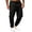 Black, variant on Men's Jogger Cargo Pants,Drawstring Elastic Waist Solid Color Pants with Multi Pockets for Daily Wear