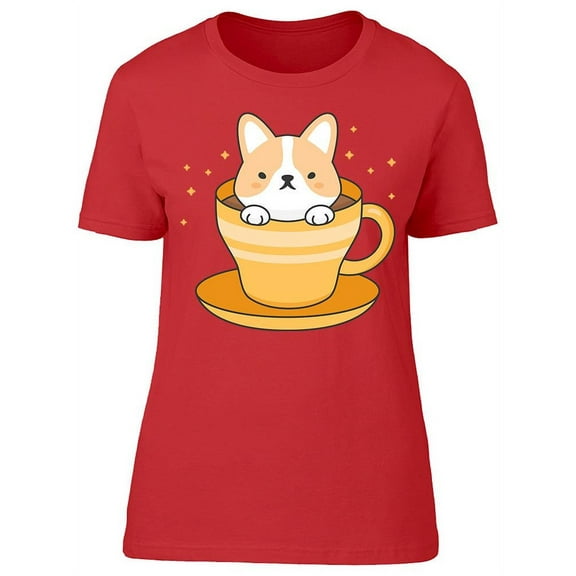 Cup Of Corgi T-Shirt Women -Image by Shutterstock, Female x-Large