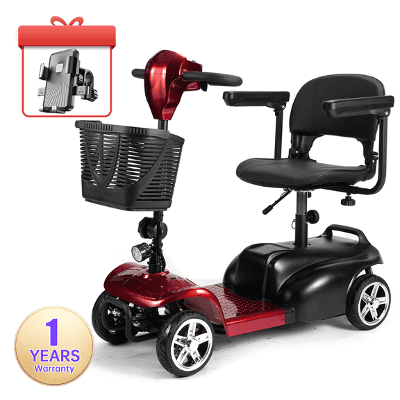 SAY YEAH Mobility Scooter,Folding 4 Wheels Mobility Scooters for Seniors,Replacement Electric Wheelchair,42X37X19in,110lbs,Red