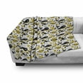 thumbnail image 2 of Fish Soft Flannel Fleece Throw Blanket, Underwater Fish Starfish Octopus Whale Coral Aquarium Kids Doodle, Cozy Plush for Indoor and Outdoor Use, 50" x 60", Earth Yellow Black and White, by Ambesonne, 2 of 5
