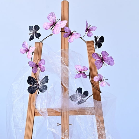 PLPPYFS Artificial Butterfly Garlandwith Gradients Butterflies, Fake Butterfly Decorative Vines, Unique Butterfly Hanging Decor for Home Wall Easter Spring Flowers Party Wedding Arch Shopping