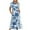 Blue, variant on Penkiiy Women's Summer Casual Short Sleeve Crewneck Dress Casual Flowy Tiered Maxi Beach Dress With Pockets Floral Print Dress L Light Blue