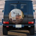 thumbnail image 3 of Kll Oil Lamp Coffee Beans Tire Cover,Universal Wheel Tire Cover For Trailer, Rv, Suv, Truck,Camper And Many Vehicle,(15 Inch), 3 of 7