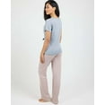 thumbnail image 3 of Real Essentials 2 Pack: Women's Pajama Set - Choose from Short Sleeve with Pocket or Long Sleeve without Pocket, 3 of 7