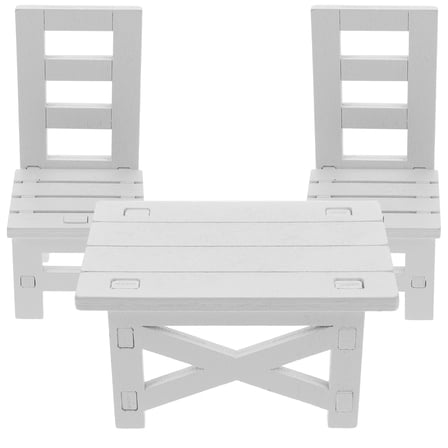 OUNONA White Mini Chair Toys Set for Playing Made of Wood 1 Set Small Size