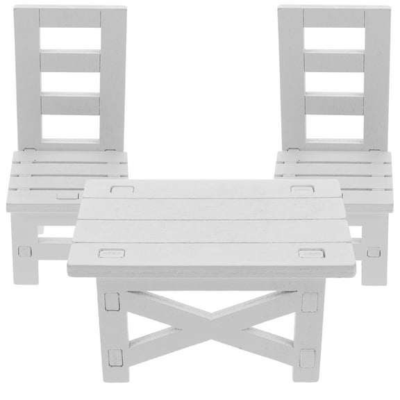 OUNONA White Mini Chair Toys Set for Playing Made of Wood 1 Set Small Size