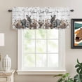 thumbnail image 2 of Rabbits Pine Cone Rod Pocket Curtain Valance, Sweet Home Texture Farmhouse Grey Wooden Farmhouse Window Valance for Living Room, Bedroom, Kitchen 54"W x 18"L, 2 of 9