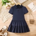 thumbnail image 6 of JUMEYU Little Girls Solid Color Long Sleeve A-Line School Dress Casual Uniform Dresses 7T 8T (Navy,7-8 Years), 6 of 9