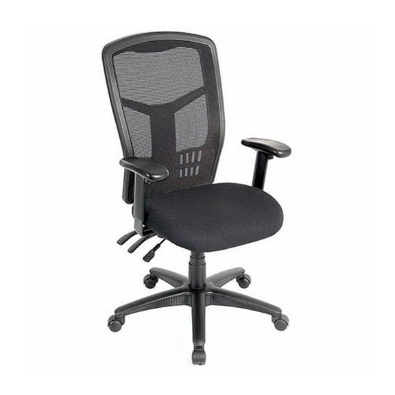 Multifunction Office Chair, Mesh Back, Fabric Upholstered Seat