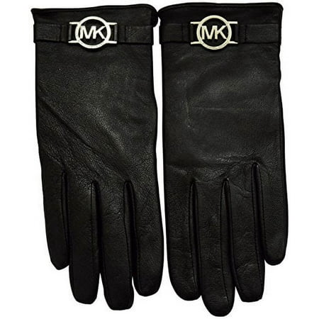 MICHAEL Michael Kors Leather Circle Charm Gloves - Size XL