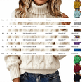thumbnail image 3 of BODOAO Women's Cable Knit Turtleneck Sweater Long Sleeve Chunky Knit Pullover with Ribbed Mock Neck Cuffs and Hem Women's Loose Fit Winter Sweater Top Pullover Top Purple L, 3 of 4