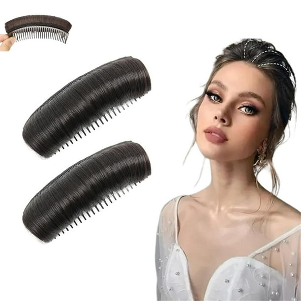 Almohadilla para el cabello esponjosa invisible, almohadilla para el cabello con volumen aumentado para peinado de princesa, pinza para el cabello postiza invisible para moño, pinza para el cabello co