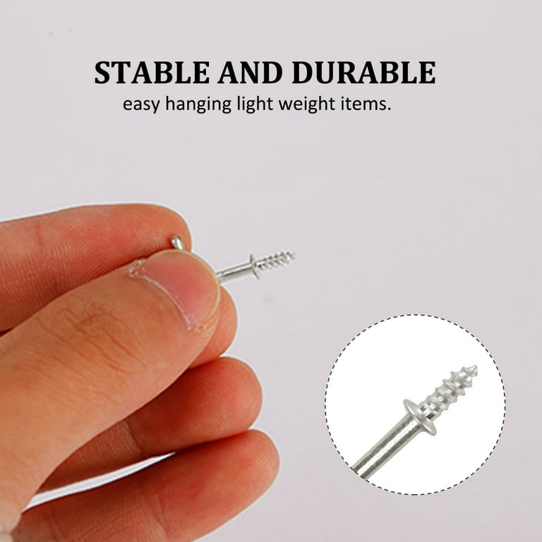 100pcs Cup Hooks Screw-In Wall 1/2 inch Metal Thread Square Hooks Great for Indoor Outdoor Hanger Silver Gray