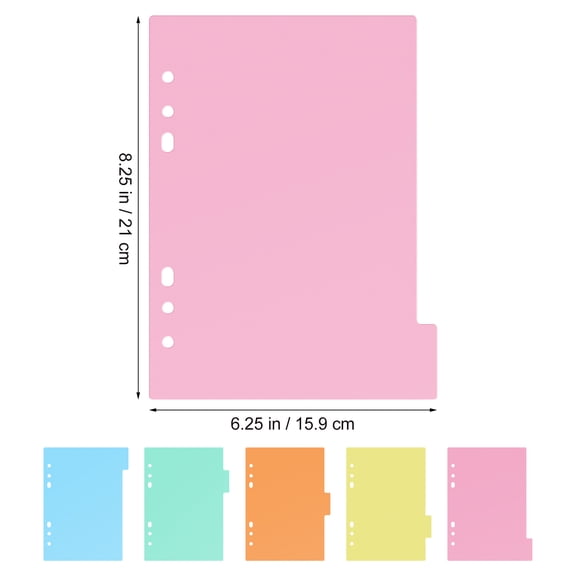 ELAYARD Tab Dividers 6-Hole Tab Dividers with Labels Index for A5 Binder Planner or Notebook Organization 10Pcs(8.27X6.26X0.04in)