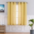 thumbnail image 1 of Haperlare Semi-Sheer Farmhouse Window Curtain 37"W x 63"L Light Filtering Window Drapes for Bedroom, Yellow, 2 Panels, 1 of 6