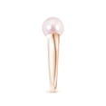 thumbnail image 3 of Angara Solitaire Japanese Akoya Cultured Pearl Dome Ring in 14K Rose Gold for Women | June Birthstone Jewelry for Her, 3 of 8