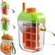 thumbnail image 2 of 2 In 1 Ice Bottle With Straw Touch Free Tray Water Bottle Portable Press To Release Ice Making Tray For Home Kitchen Outdoor Picnics, 2 of 8