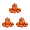 thumbnail image 3 of stanreset 8pcs/set Pumpkin For Decoration Realistic VersatilityFor Thanksgiving And Halloween Themes yellow 3Set, 3 of 6