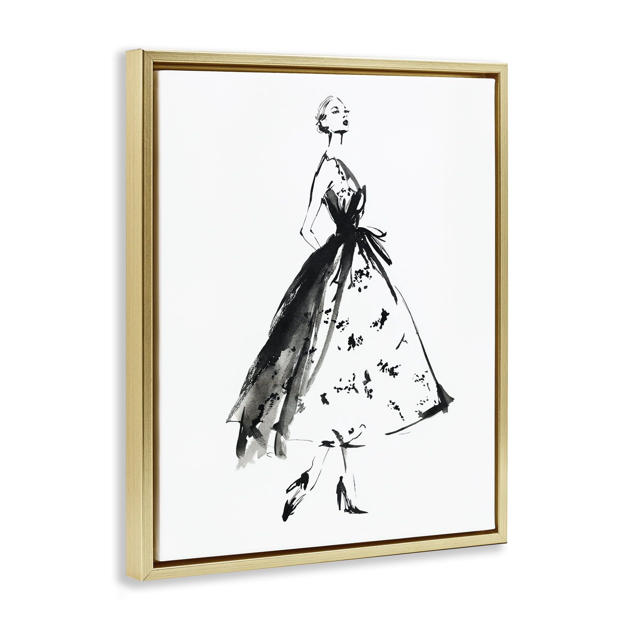 Stupell Industries Ethereal Couture Contour Gold Framed Floater Canvas Wall Art, design by Svetlana Aleynikova