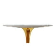 thumbnail image 2 of HomeRoots 521331 32 in. Rounded Marble & Metal Bar Table, White & Gold, 2 of 5