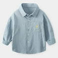 thumbnail image 2 of LYHaoo Boys Long Sleeve Shirt Striped Casual Top Spring Summer Kids Clothing Comfortable Breathable Soft Fabric Toddler Boys Shirt Suitable For Ages 1 8 Classic Fit Sizes 3-4 Years Green, 2 of 4