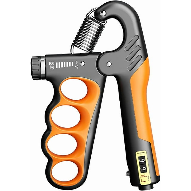 Adjustable Grip Strength Trainer (11-220Lbs/5-100KG) – Auto Counter Ergonomic Design for Forearm/Finger Strengthening Athletes/Musicians/Rehabilitation
