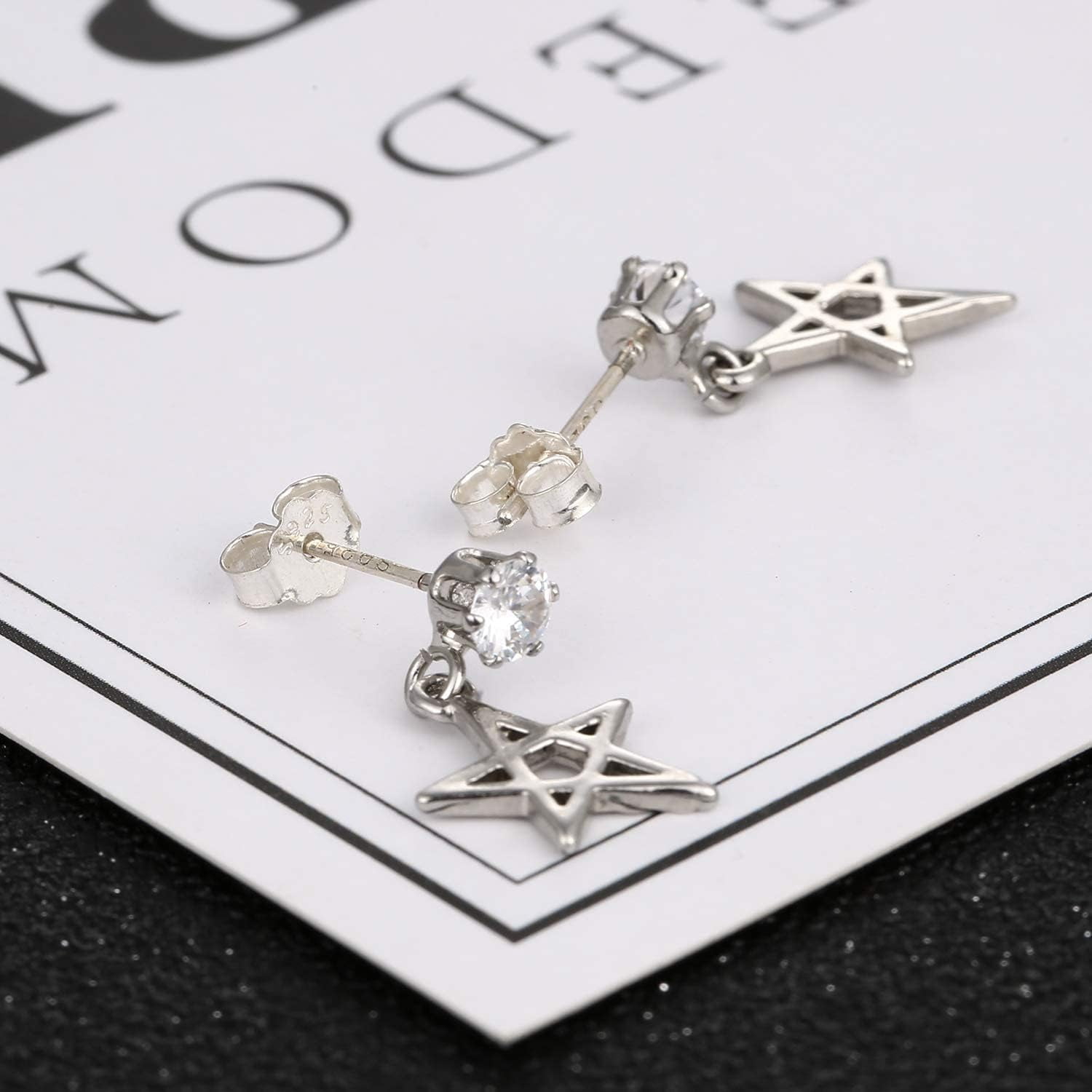 S925 Sterling Silver Earring Backs Replacements for Studs, 12Pcs/6Pairs Pierced Backings Secure Posts, Hypoallergenic Safety Locking Butterfly Ear Ring Stoppers 5.9x5.4x3.3mm