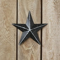 VHC Brands Patriotic Faceted Metal Star Black Wall Hanging 8x8, Independence Day Decor, American Star Design, Distressed Appearance Metal Wall Hanging, Star Shape, Country, Charcoal Black