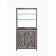 thumbnail image 2 of Bowery Hill Rustic Wood Multi-Storage Kitchen Cabinet in Gray, 2 of 5