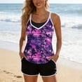 thumbnail image 6 of LYEAA Womens 3 Piece Tankini Swimsuits Colorblock Bathing Suit Tank Tops and Boyshorts Bottom Modest Swimwear, 6 of 8