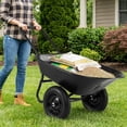 thumbnail image 4 of Costway 2 Tire Wheelbarrow Cart Heavy-duty Dolly Utility Cart Black, 4 of 11