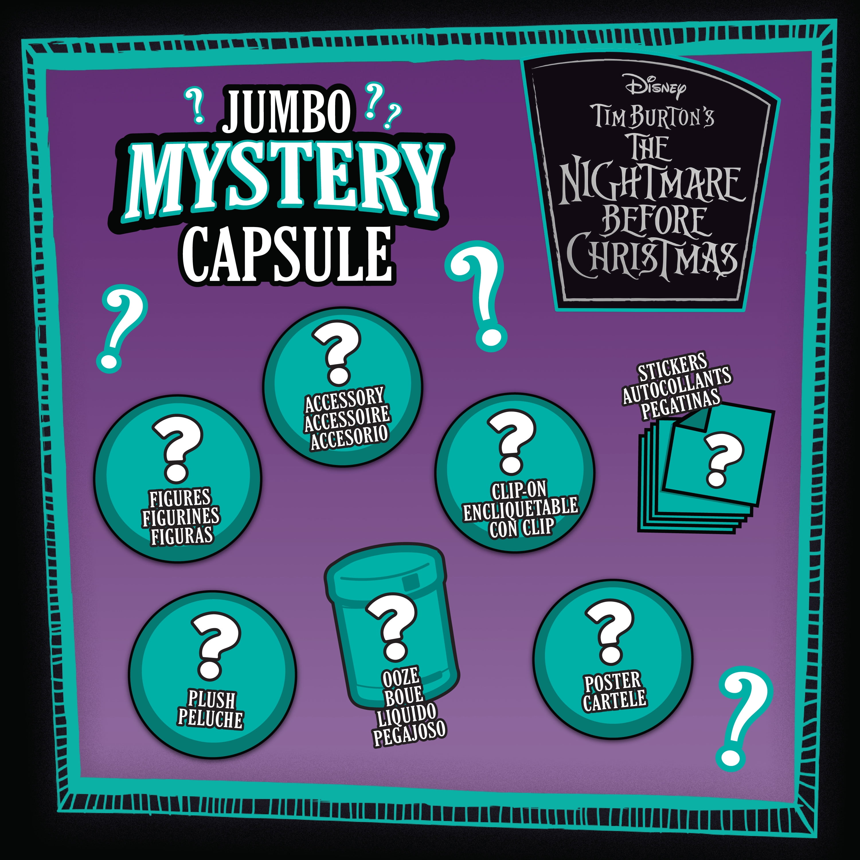 Capsule surprise géante « L’étrange Noël de M. Jack » de Tim Burton et Disney, contient 10 surprises, jouets pour enfants de 3 ans et plus par Just Play