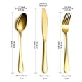 thumbnail image 4 of Jeaker Gold Silverware Set 60 Piece Stainless Steel Flatware Set, Knives Forks Spoons Cutlery Set Service for 20, 4 of 7