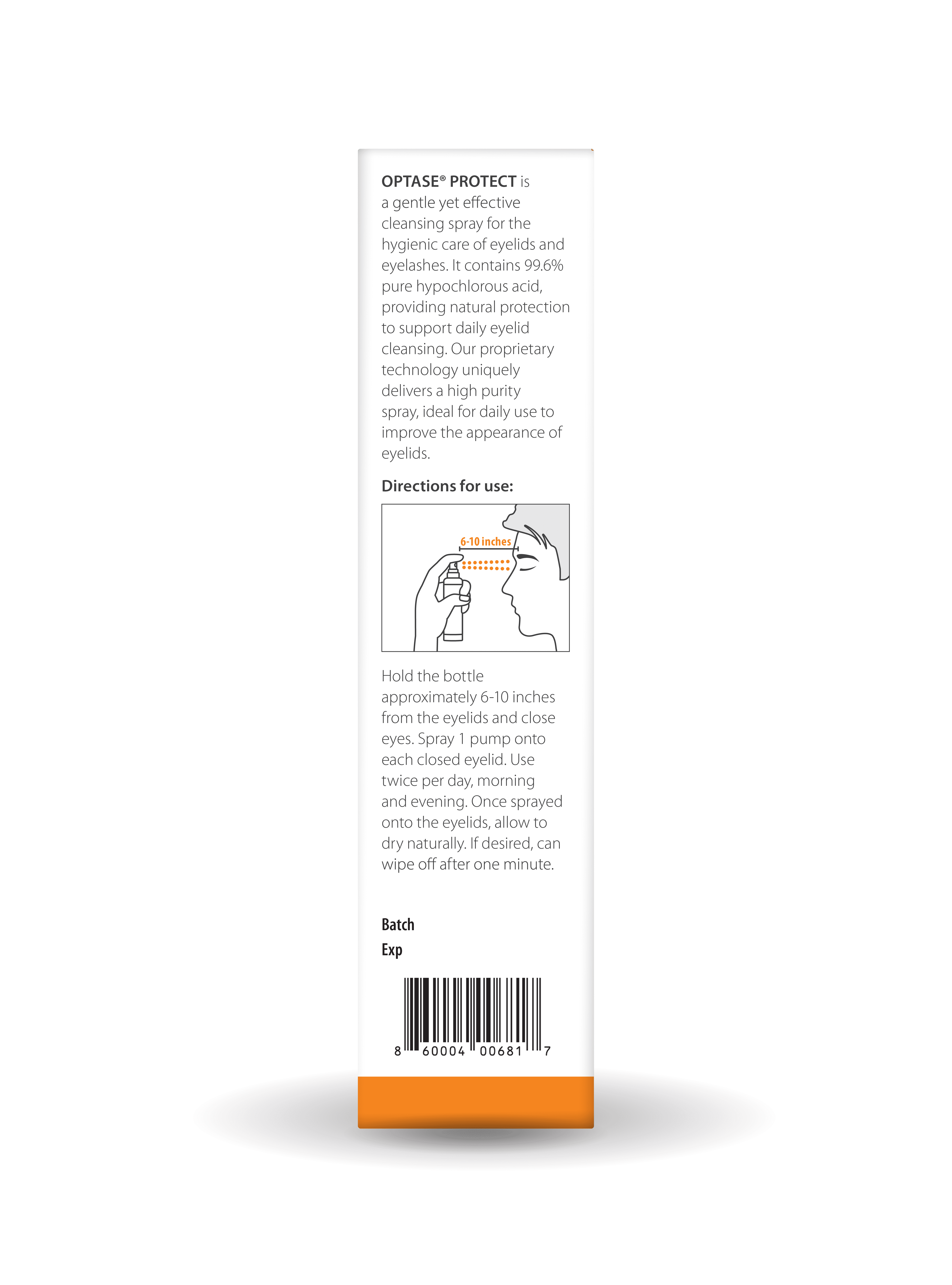 OPTASE Protect Eyelid Cleansing Spray - Hypochlorous Acid Spray for Daily Protection