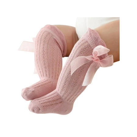 

Binpure Infant Girls Long Stockings Princess Solid Color Cute Bowknot Socks