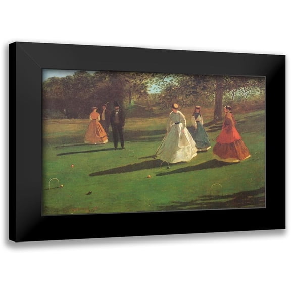 Homer, Winslow 14x10 Black Modern Framed Museum Art Print Titled - The Croquet Players