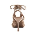 thumbnail image 2 of INC Womens Beige Strappy Lace Padded Ankle Strap Brayd Square Toe Stiletto Lace-Up Heeled Sandal 5 M, 2 of 3