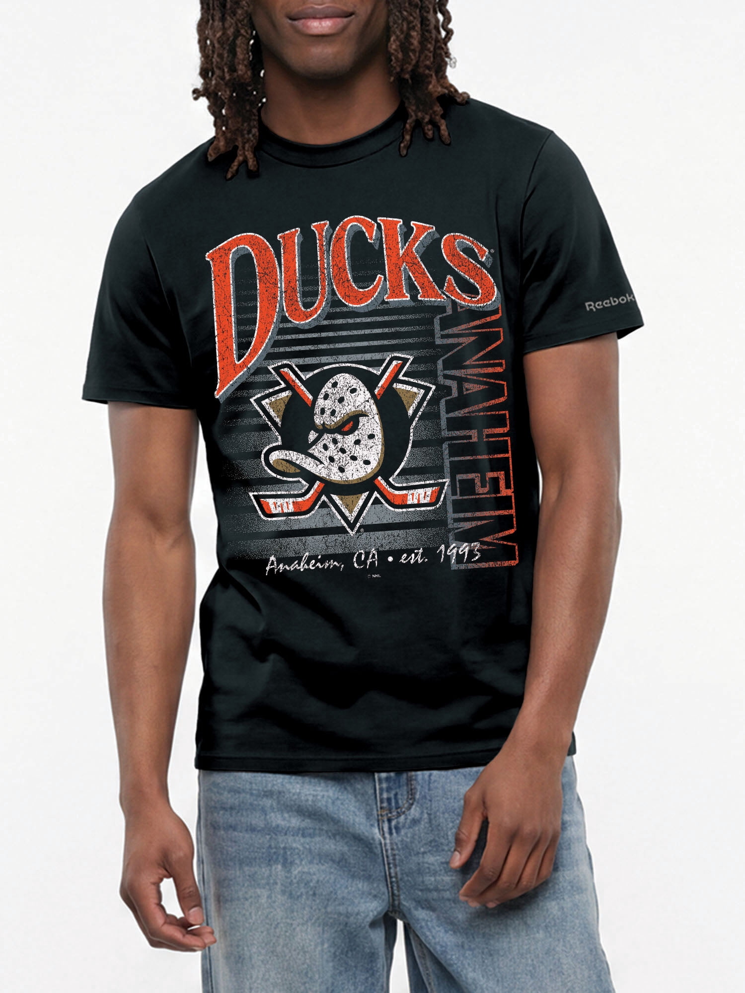 Anaheim Ducks Reebok Mens Crew Neck Short Sleeve T-Shirt