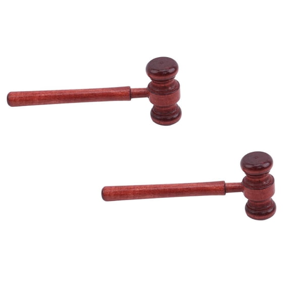 Judge Gavel Set 2 Pcs, Wooden Courtroom Auction Gavel for Desk Accessories, Judge Props and Meeting Supplies