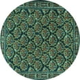 thumbnail image 1 of Ahgly Company Indoor Round Persian Turquoise Blue Traditional Area Rugs, 3' Round, 1 of 4