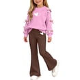 thumbnail image 5 of Kezqiaxn Sets for Girls Winter 2 Piece Outfits Cute Bowknot Long Sleeve Sweatshirts and Pants Matching Set Fashion Sweatsuits Size 5-15, 5 of 9