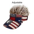 thumbnail image 2 of Jiibva Patriotic Wig Hat Retro Flag Wig Cap Spiked Hair Sun Hat for Funny Patriotic Costume Parties Outdoor Event Hair Accessory, 2 of 7