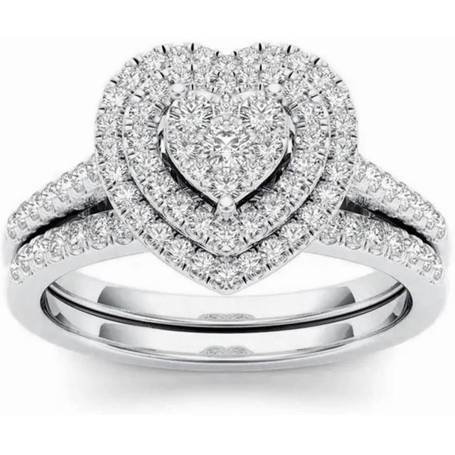 AKYUSGFL Fashion Rings for Women Synthetic Diamond Studded Zirconia Inlaid Rings Wedding Engagement Rings Jewelry Accessory Gifts