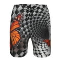 thumbnail image 3 of Logiee Butterflies Optical Illusion Print Mens Swim Trunks Quick Dry Board Shorts,Breathable Hawaii Beach Shorts Swimwear Bathing Suits-Medium, 3 of 6