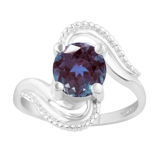 Sterling Silver with Color Changing Alexandrite with Solitaire Ring