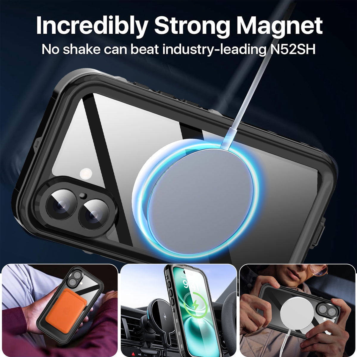 AICase IP68 Waterproof Case For iPhone 16 Pro Max/iPhone 16/iPhone 16 Plus/iPhone 16 MagSafe Cover Shockproof Built-in Screen Protector