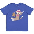 thumbnail image 3 of Inktastic Sock Monkey Gingerbread Youth T-Shirt, 3 of 5