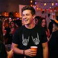thumbnail image 4 of Mens Heavy Metal Bones Hands T Shirt Funny Rock On Halloween Tee Graphic Tees, 4 of 9