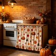 thumbnail image 5 of Darzheoy Thanksgiving Oven Door Skirt, Pumpkin Maple Leaf Turkey Ribbon Ties, Fall Decor Thanksgiving Indoor, Stove Decorative Curtain No-Drill for Home Kitchen, 5 of 6